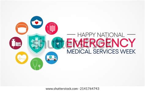 National Emergency Medical Services Week Observed Stock Vector Royalty