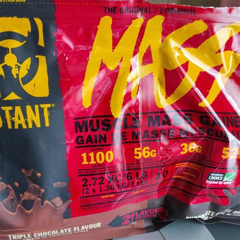 Mutant mass triple chocolate flavour - калорийность, пищевая ценность ⋙ ...
