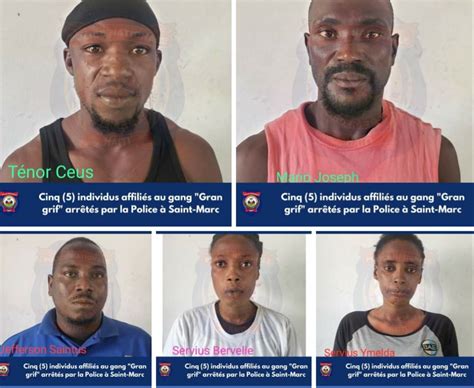 Haïti Arrestation De 5 Individus Affiliés Au Gang Gran Grif à Saint