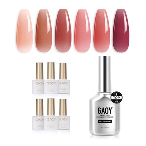 Amazon Gaoy Summer Jelly Gel Nail Polish And Gel Top Coat Of Transparent Red Pink Nude