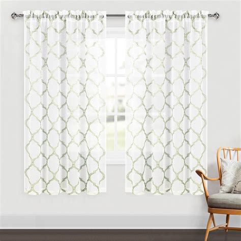 Amazon DWCN Faux Linen Sheer Curtains With Embroidered Moroccan