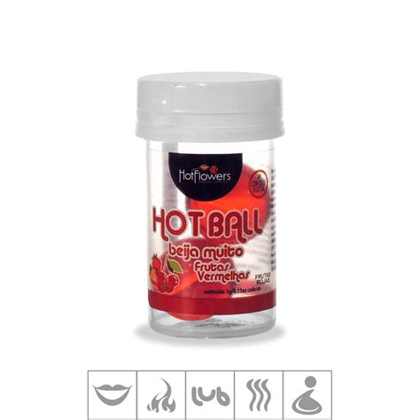 Bolinha Beijável Hot Ball un ST Frutas Vermelhas Único lojasacaso br Lingerie