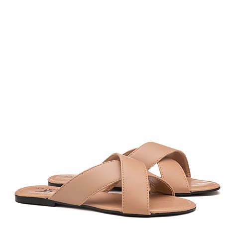 Sand Lia Rasteira Feminina Tiras Dhaffy Nude Dhaffy