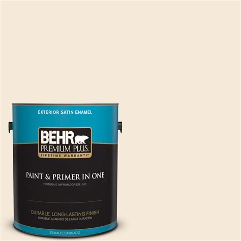 Behr Premium Plus 1 Gal 70 Linen White Satin Enamel Exterior Paint