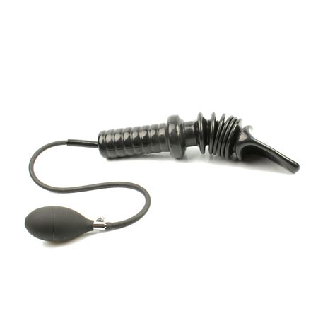 Rubberfashion Latex Anal Dildo Plug With Pump And Inflatable Handpiece
