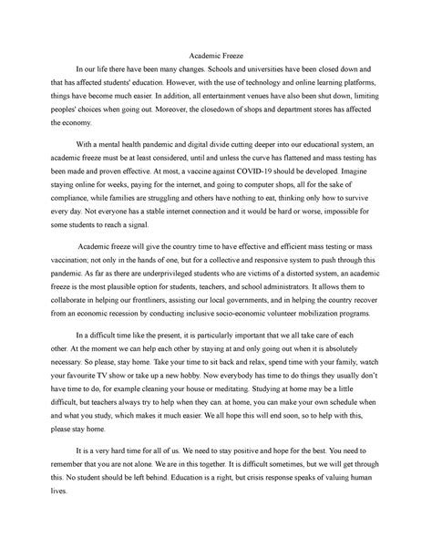 Academic Freeze - Schools and universities have been closed down and ...