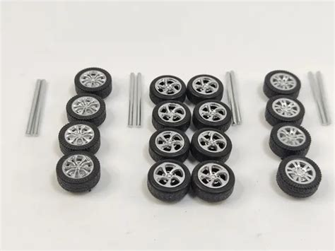 4 Juegos De Llantas De Goma Para Hot Wheels Y o Matchbox Meses sin interés