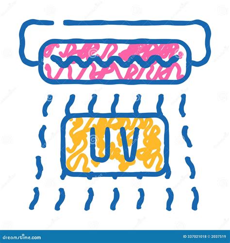 Ultraviolet Waves Icon Doodle Illustration Stock Illustration