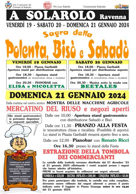 Sagra Della Polenta Bis E Sabad Proloco Solarolo