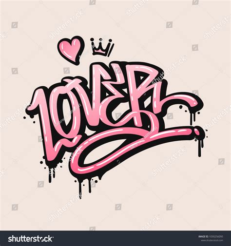 Lover Text Graffiti Style Painting Vector Stock Vector (Royalty Free ...