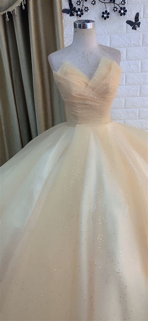 Champagne Or Nude Beige Cream Princess Off The Shoulder Sleeveless Ball