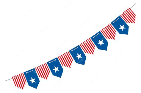 Premium Vector | American flag paper garland patriotic holiday bunting