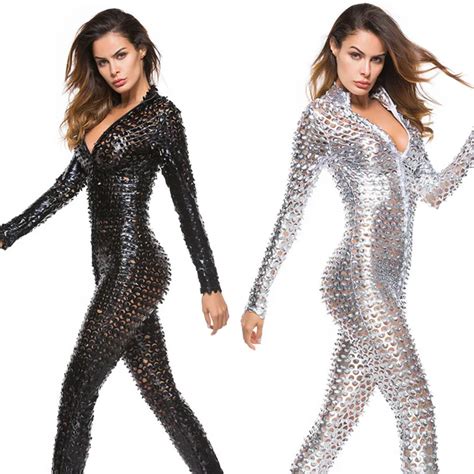 Sexy Lingerie Women Sex Product Latex Mesh Body Suit Playsuit Transparent Zipper Jumpsuit Romper
