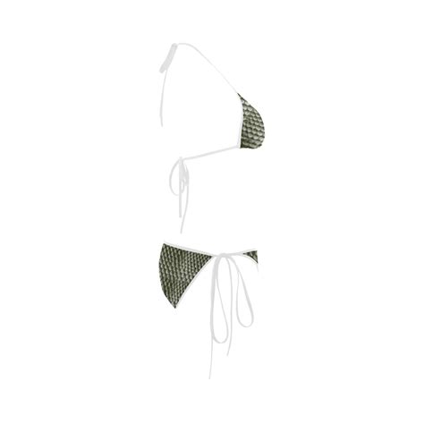 Green Snake Skin Custom Bikini Swimsuit Id D