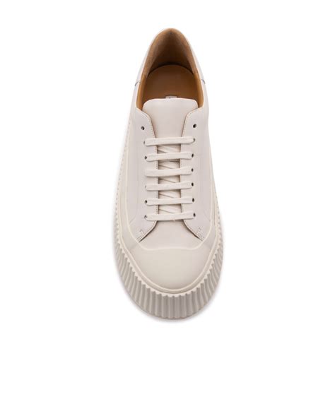 Jil Sander Logo Laced Casual Sneakers In Nude ModeSens