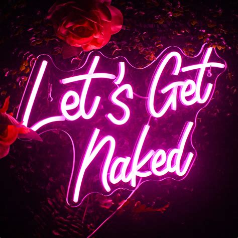 Let S Get Naked Neon Light Sign Bathroom LED Lamp Shower Man Cave