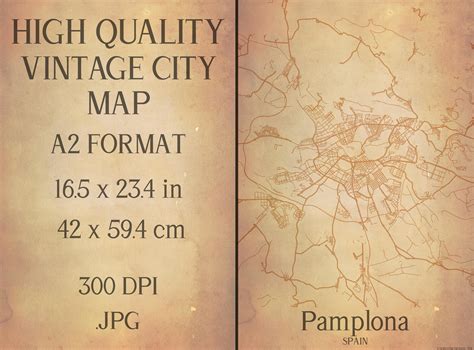 Vintage Map Pamplona Spain Graphic by Mappingz · Creative Fabrica