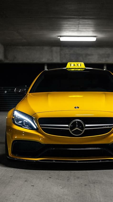 1080p Descarga Gratis Taxi Amarillo Mercedes Amg C63 Amarillo Coche Deportes