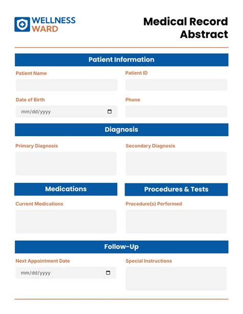 Blue Orange Minimalist Medical Record Abstract Venngage