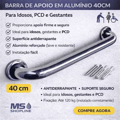 Qual A Melhor Barra De Apoio Para Idosos - Barra de Apoio em alumínio 40cm para Idosos, PCD e Gestantes | Shopee ...