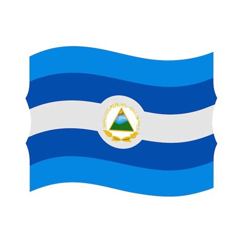 Ilustración de la bandera de Nicaragua sobre un fondo blanco Vector