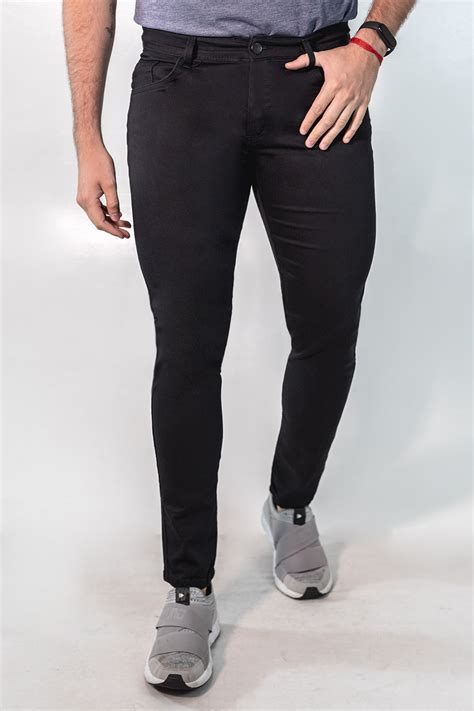 Calça Masculina Sarja Preta Super Skinny Elastano Anticorpus