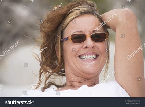 Portrait Attractive Mature Woman Long Hair Stock Photo Shutterstock