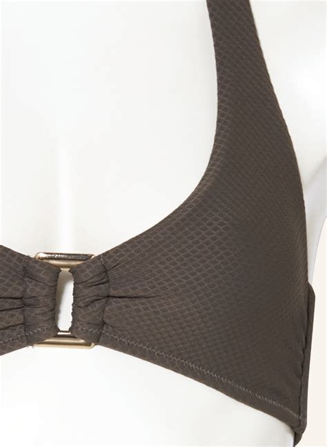 Heidi Klein Neckholder Bikini Top CORE In Oliv
