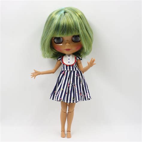 Nude Blyth Doll Joint Body Black Skin Short Fashion Doll Factory Doll 201700701 MiX