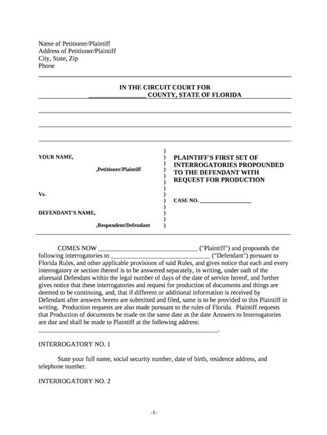 California Superior Court Form Interrogatories Printable Printable