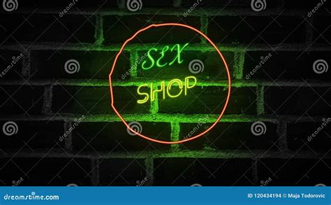 Sex Neon Sign Advertising An Adult Licensed Sex Shop Stock Footage Video Of Brick Marketing