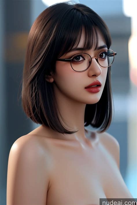 Nude Ai Image For A Close Up Of A Woman With Glasses And A Dress Porn