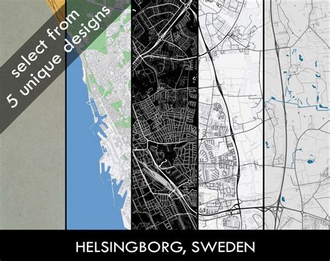 HELSINGBORG Map City Poster Helsingborg Karta Digital - Etsy