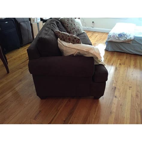 Dark Brown Fabric Sofa Aptdeco