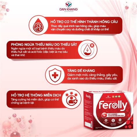 Ống Uống Ferolly Dân Khang Bổ Sung Sắt, Cải Thiện Tình Trạng Thiếu Máu ...