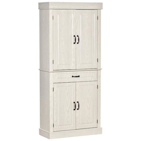 HOMCOM 71 In White Freestanding Kitchen Pantry With 4 Doors And 2