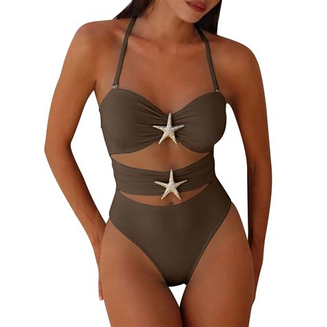 SOOMLON 1 Piece Swimsuits for Women Spaghetti Strap Bikini Swimsuits