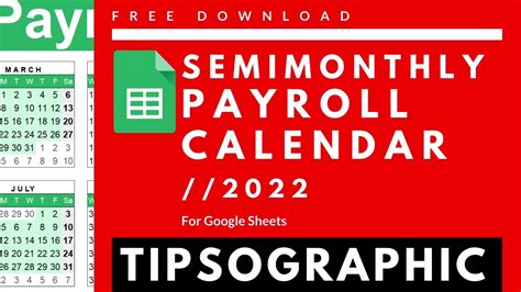 Free Semimonthly Payroll Calendar Google Sheets Youtube