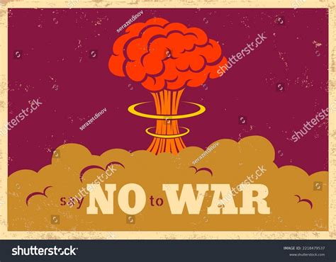 Vector Vintage Say No War Poster Stock Vector Royalty Free 2218479537
