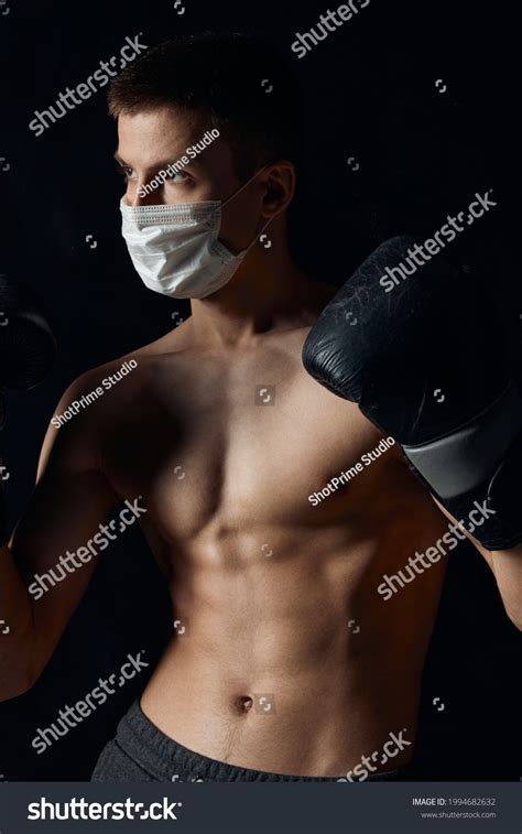 Boxer Wearing Medical Mask Nude Torso Stock Photo Shutterstock