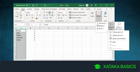 Cómo ordenar alfabéticamente celdas en Excel