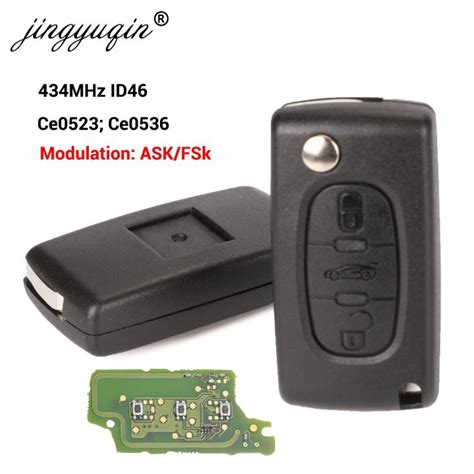 Jingyuqin Mhz Id Ask Fsk Car Key For Peugeot