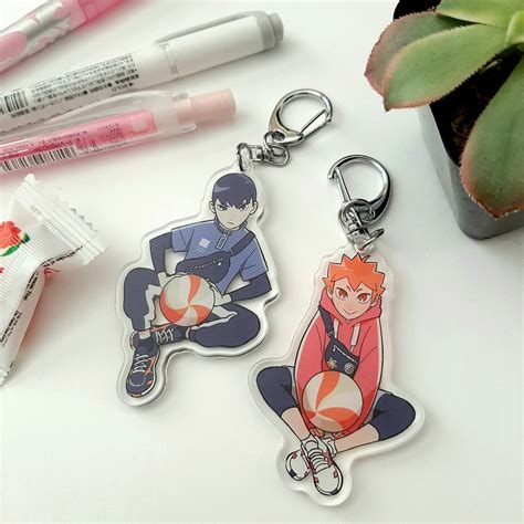 Haikyuu Hinata Kageyama Acrylic Keychain Charms Etsy