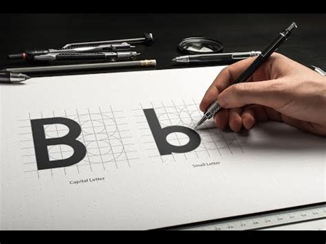 Font Design With Grid System In Illustrator Alphabet B Youtube