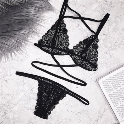 Black Lace Lingerie Set On Luulla