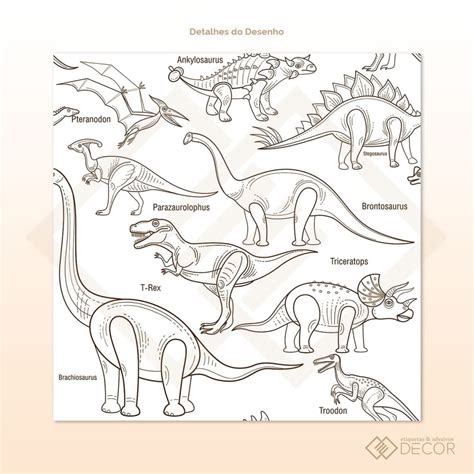 Dinossauros Para Colorir Com Nomes - Desenhos De Dinossauros Para Colorir Com Nomes