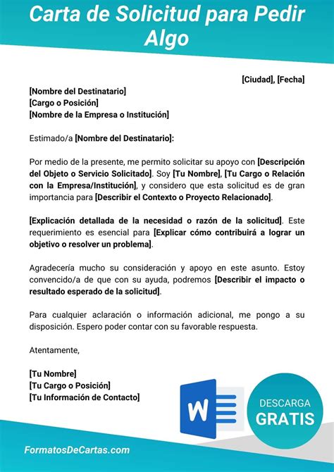 Carta De Solicitud Para Pedir Algo