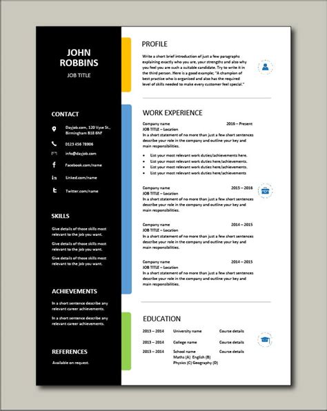 Free Cv Templates Without Photo