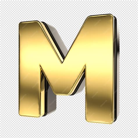 Premium Psd A Gold Letter M With A Gold Background