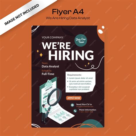 Premium Vector | We're Hiring Data Analys Flyer Template